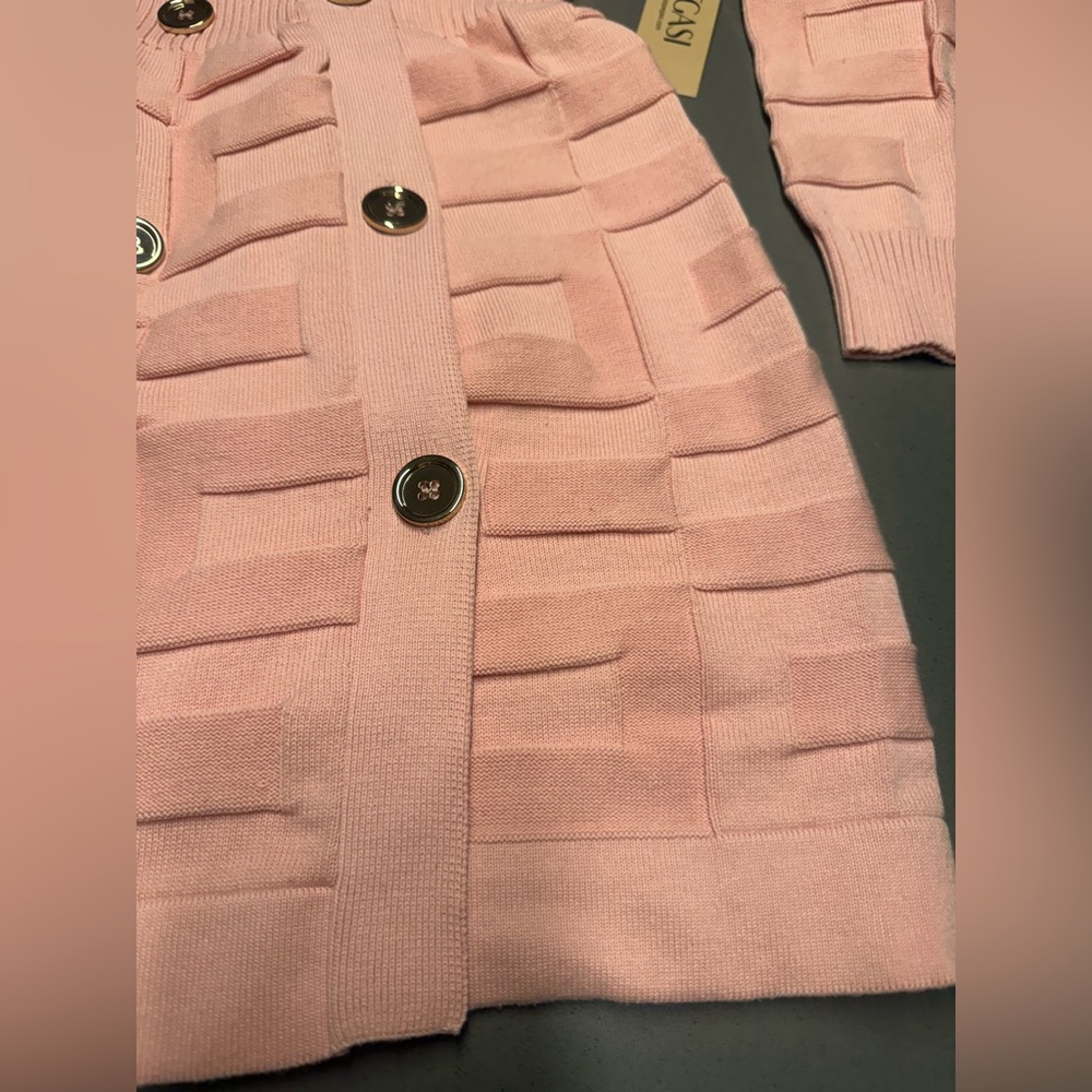 Pink Button-Up Knit long cardigan - Picture 5 of 7